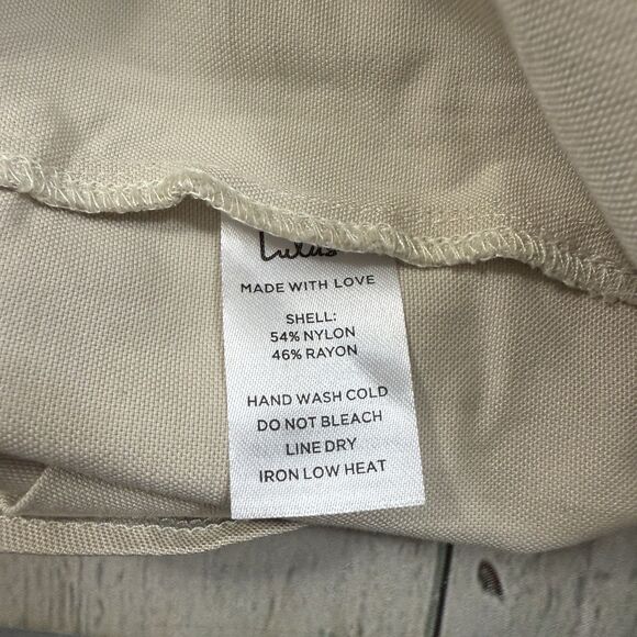 NWT Lulus Women's Medium Tan High Waist Wide Leg Pleated Trouser Pants - Picture 8 of 8